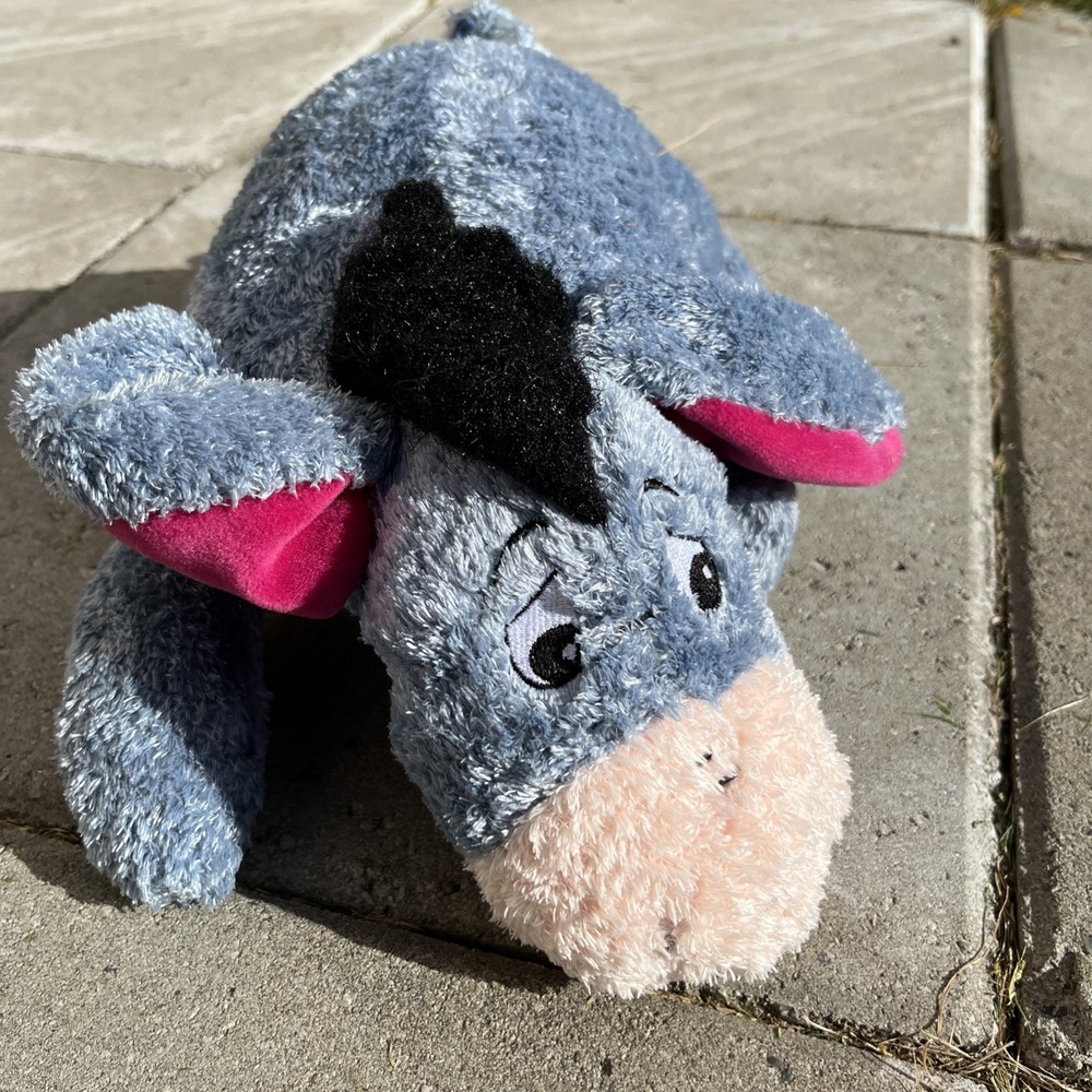 Disney Store Lying Eeyore Plush Winnie he Pooh Detachable Tail Embroidery Eyes